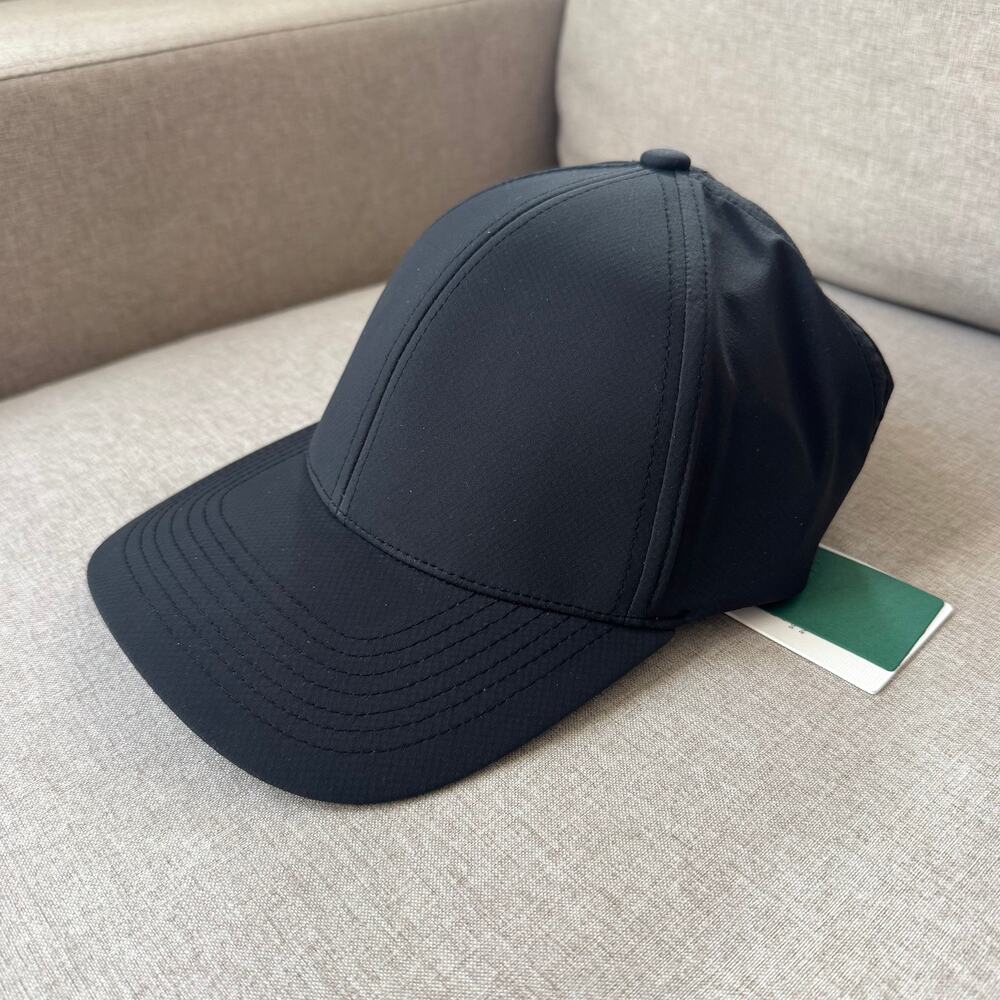 Varsity Headwear Legacy Structured Active Tech Black Baseball Cap Small NEW Hat